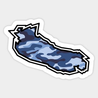 Gabriola Island Silhouette in Blue Camouflage - Camo Pattern - Gabriola Island Sticker